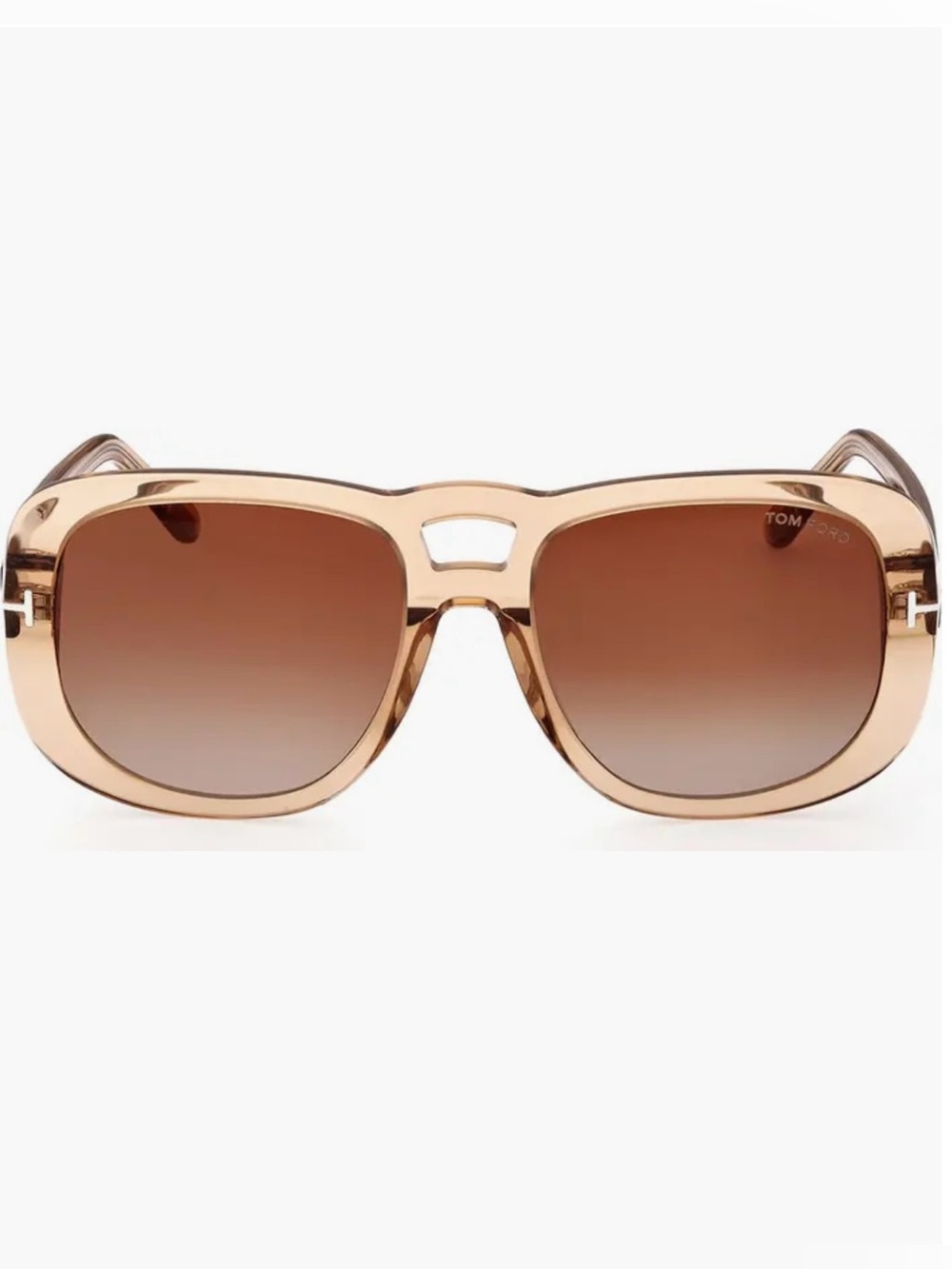 Tom Ford Beige Frame Sunglasses with Brown Gradient Lenses